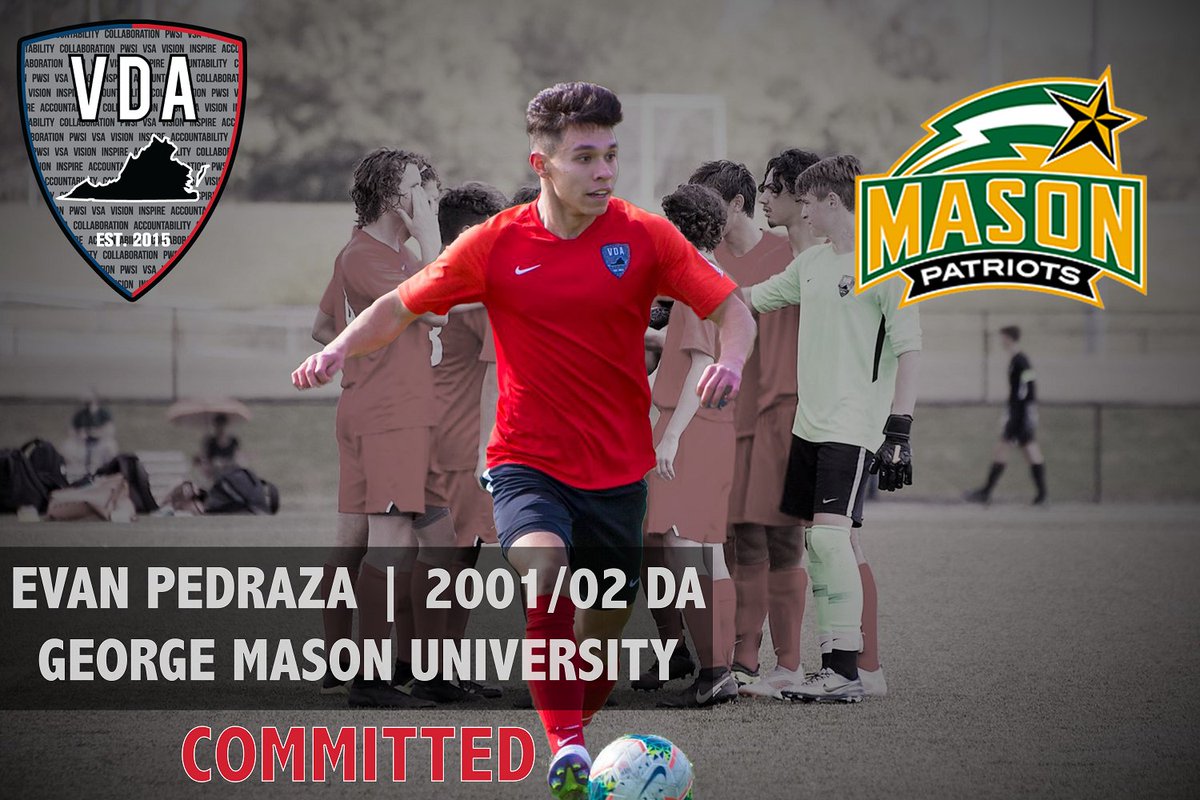 vdasoccer's tweet photo. Congratulations to Evan Pedraza of @vdasoccer Boys 2001/02 @ussoccer_da for his commitment to continue his academic and playing career with George Mason University #VDAinCollege #FutureVDAalum ⚫🔴 https://t.co/XJoNvNlmgn
