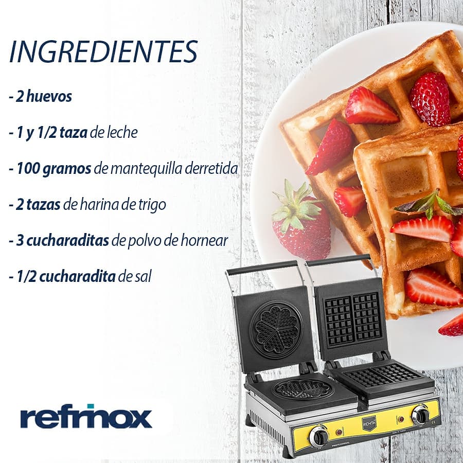 Refrinox's tweet image. .🥞Hay miles de recetas para prepararlos, pero la nuestra es perfecta para las Waffleras REMTA 😁que, por su recubrimiento de teflón, 😉no necesitarán grasa adicional a la hora de colocar la mezcla. 🥰

#Waffles #Waffleta #REMTA #Refrinox 🔥 #SomosLaSolucion 💪