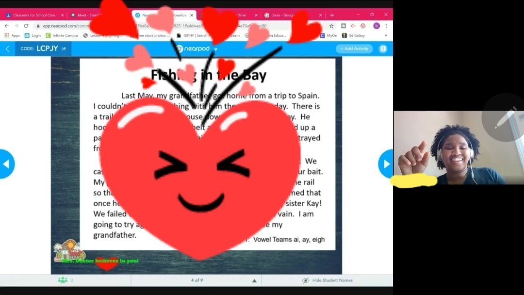 DosterTeach's tweet photo. Today I hosted my🥇live small group session. We read a text and completed our OG lesson. I 🤔 it's safe to say we all enjoyed the #experience. Thank you @Google &amp; @nearpod for making this possible. https://t.co/qjhCl7XWqL