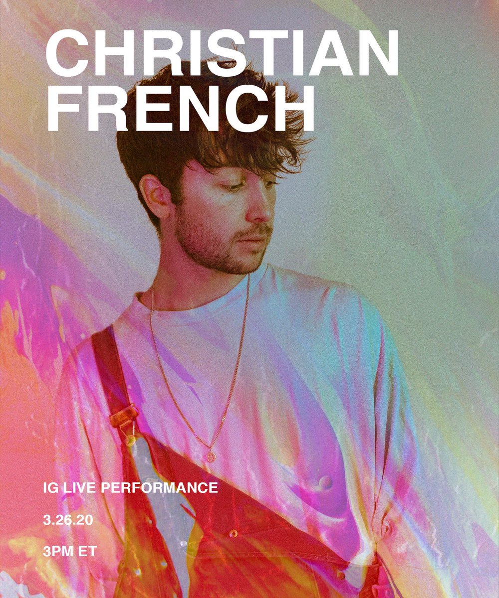 christianfrench's tweet photo. going ig live at 3pm EST tomorrow to hang &amp; sing some sweet sweet tunes w u guys ☀️ see u there frenz https://t.co/ad3NkoIh6V
