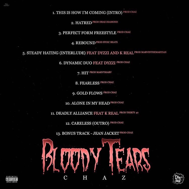 DivSelWorldWide's tweet photo. Bloody tears 🩸🩸😈 Track list. Album drops in 3 days. Are y’all ready? @ChazfromDivSel #DivSel https://t.co/IadbNd4ky1