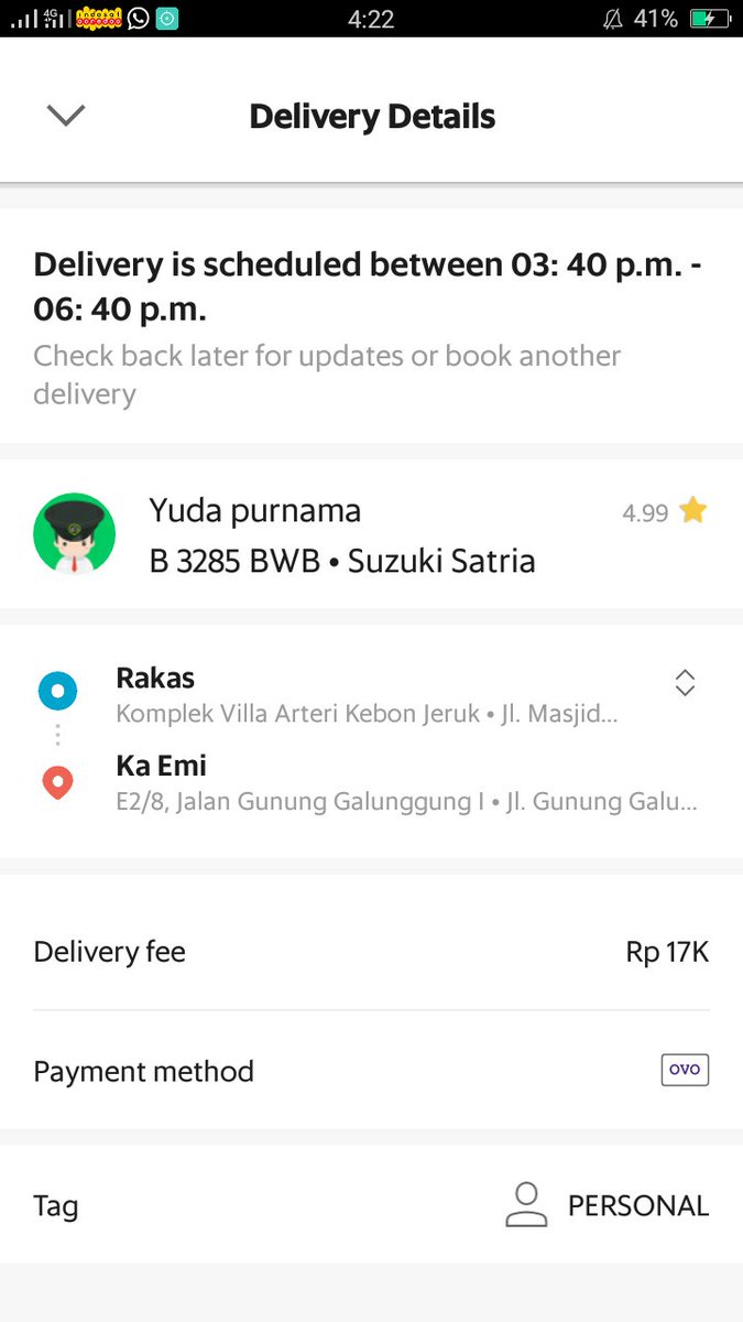 Jadi kemaren pesen Grab delive untuk kirim handsanitizer eh sampe sekarang barang belum sampe tp udah diselesaikan sama pengemudinya. Sampe sekarang pun tanggepannya gak ada nih grabnya gak ada kejelasan udah lewat hari. <a href="/GrabID/">Grab Indonesia</a> 
Boleh tolong bantu Ka <a href="/PrillyBie/">Prilly ☘️</a> <a href="/MerryRiana/">Merry Riana</a>