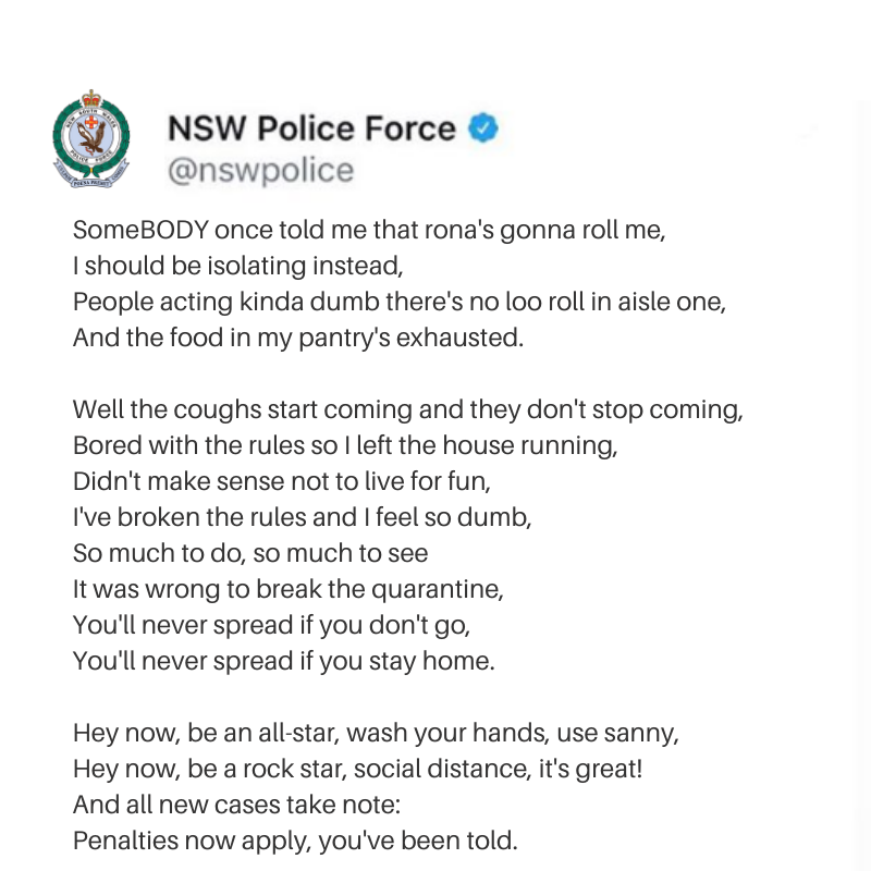 nswpolice's tweet photo. Be an all star! #COVID19Aus https://t.co/1lbW9uF2DZ