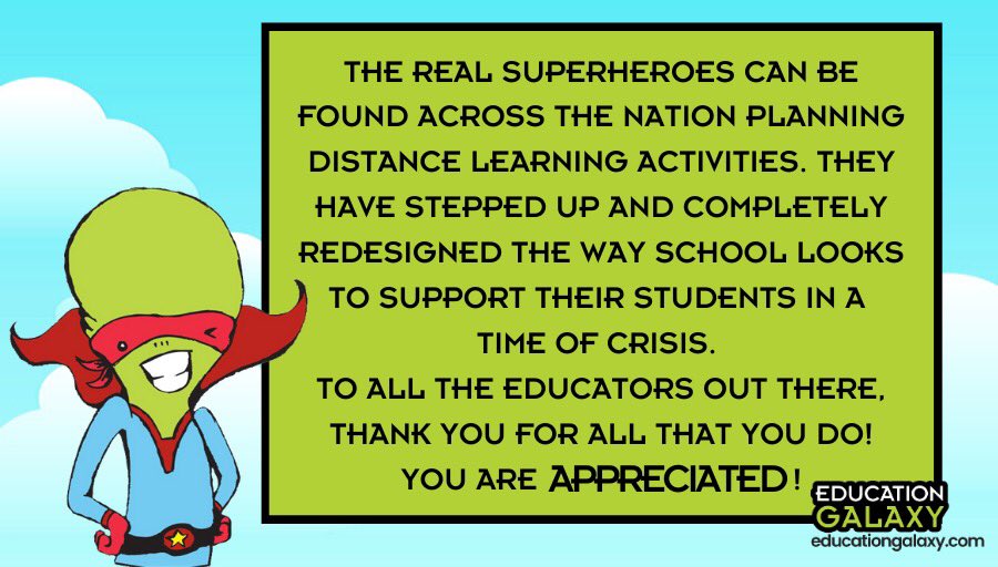 Thank you teachers, administrators and school districts for all that you have done these past few weeks. #happeningnow #bettertogether #distancelearning