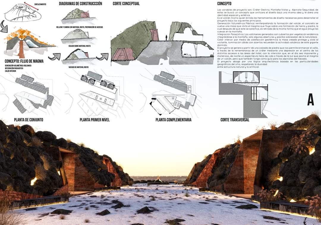 EstudiosCova's tweet photo. Proyecto ganador del concurso INTERNACIONAL "Alpine Hostel 2019"
El proyecto aboga por una lógica arquitectónica basada en las particularidades geográficas del sitio, respetando la dualidad entre estructura natural y artificial. https://t.co/Nv5AxxmrSH