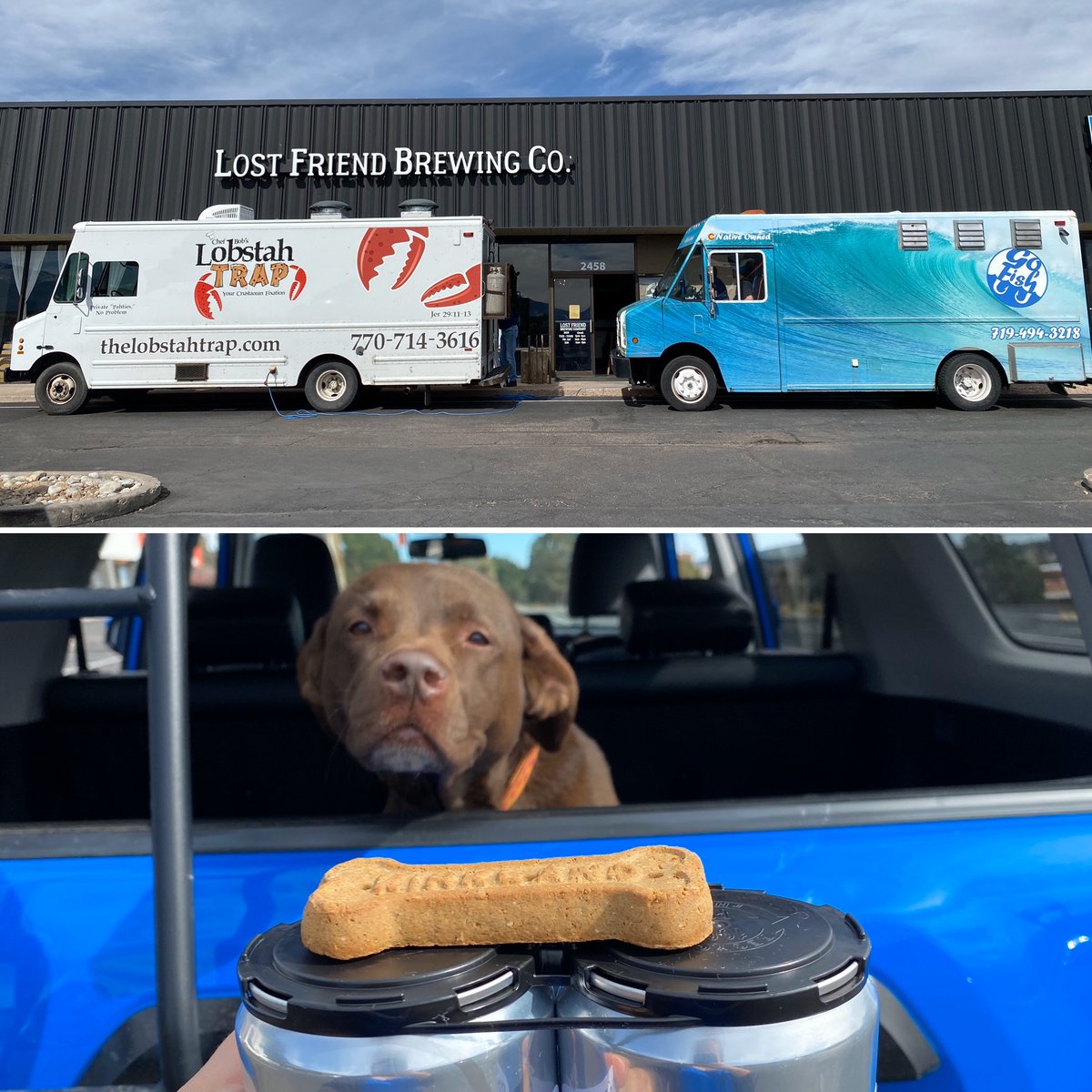 It’s a beautiful day to support local business! Grab yourself a coffee from Peak Place, grab dinner to-go from one of two amazing food trucks, Go Fish Food Truck  and Chef Bob's Lobstah Trap - and a few crowlers of beer from us for your home supply. #supportthesprings