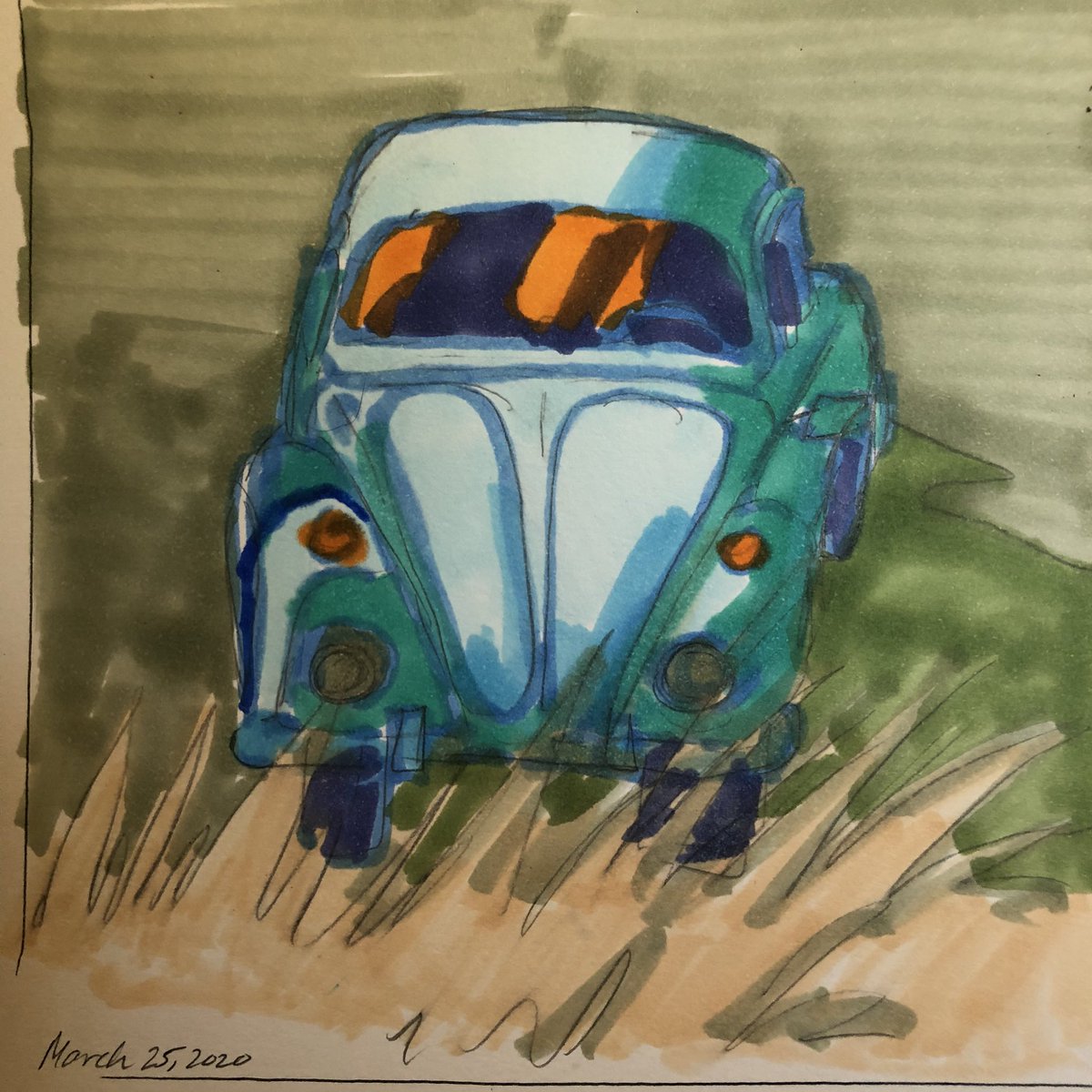 Blue punch buggy  #art366