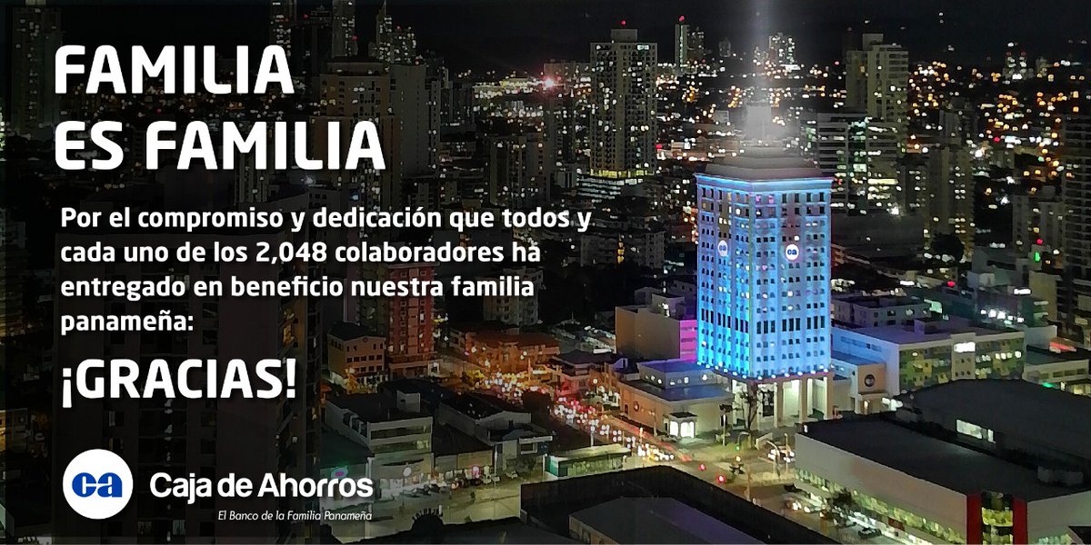 Queremos agradecer a todos y cada uno de ustedes, miembros de nuestra gran familia, el apoyo incondicional que han demostrado.
Vendrán mejores días para Panamá. #COVID19 #ProtégetePanamá #UnidosLoHacemos