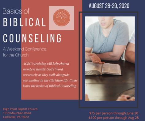 HighPointBaptCh's tweet photo. BASICS OF BIBLICAL COUNSELING CONFERENCE https://t.co/AaCG6nmTCl https://t.co/7q8DZOoodJ