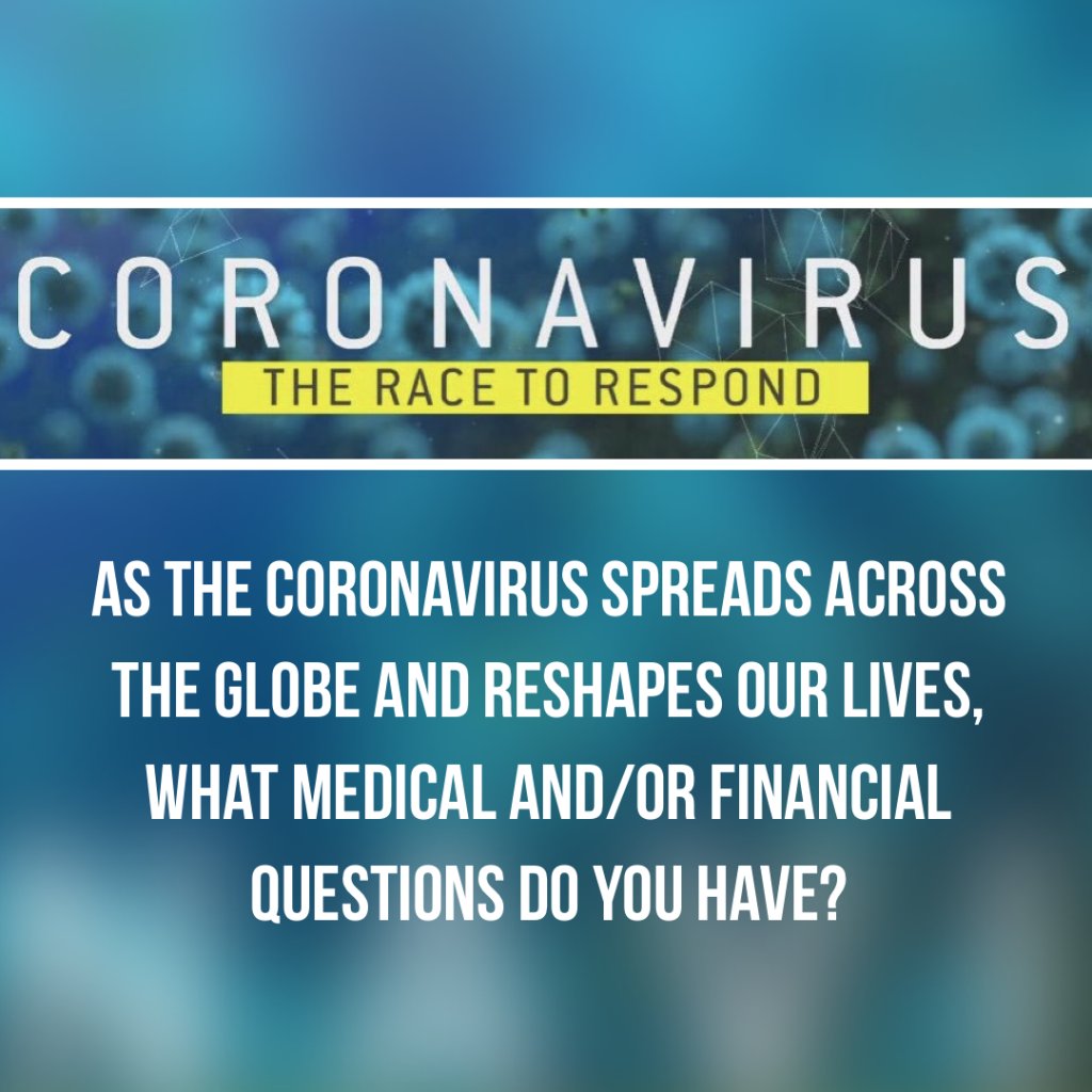 As the #coronavirus outbreak spreads across the globe and reshapes our lives, what medical and/or financial questions do you have? Reply below or email your questions to coronavirus@cbsnews.com.