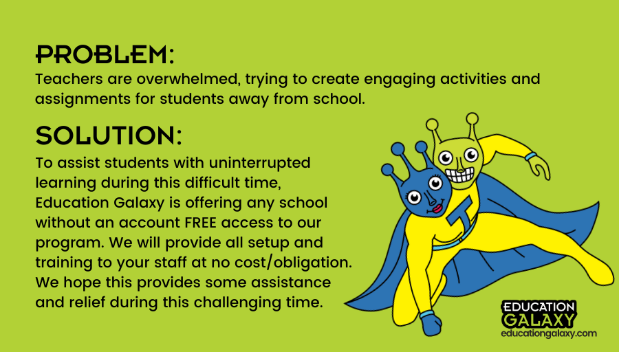 Click the link educationgalaxy.com to register for your school account and a representative will reach out to you shortly. #happeningnow #bettertogether #distancelearning