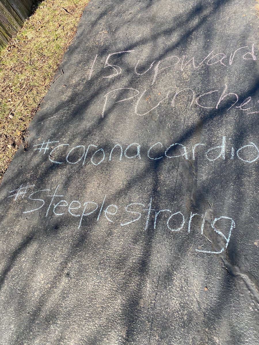 Awesome day to be outside with the family! And super fun seeing all the messages! Stay active!
#Steeplestrong  #CoronaCardio  #together203  <a href="/SteepleRun203/">Steeple Run</a>