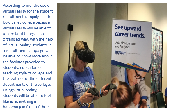 Amandee01548746's tweet photo. @Prel2103W20 Use of virtual Reality in recruitment campaign in college✔️✔️ #virtualreality #bowvalley https://t.co/5aLFz7ExC8