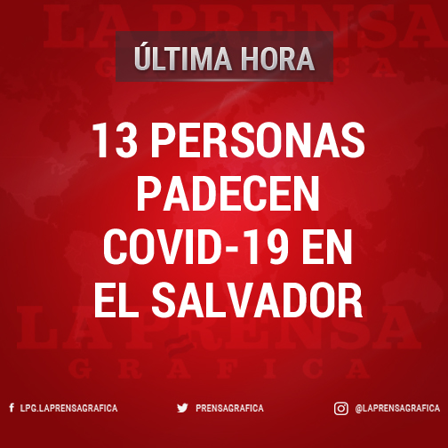 #LoÚltimo El Ministerio de Salud informa de nuevos casos de coronavirus en El Salvador. En total, 13 personas en el país padecen la enfermedad.