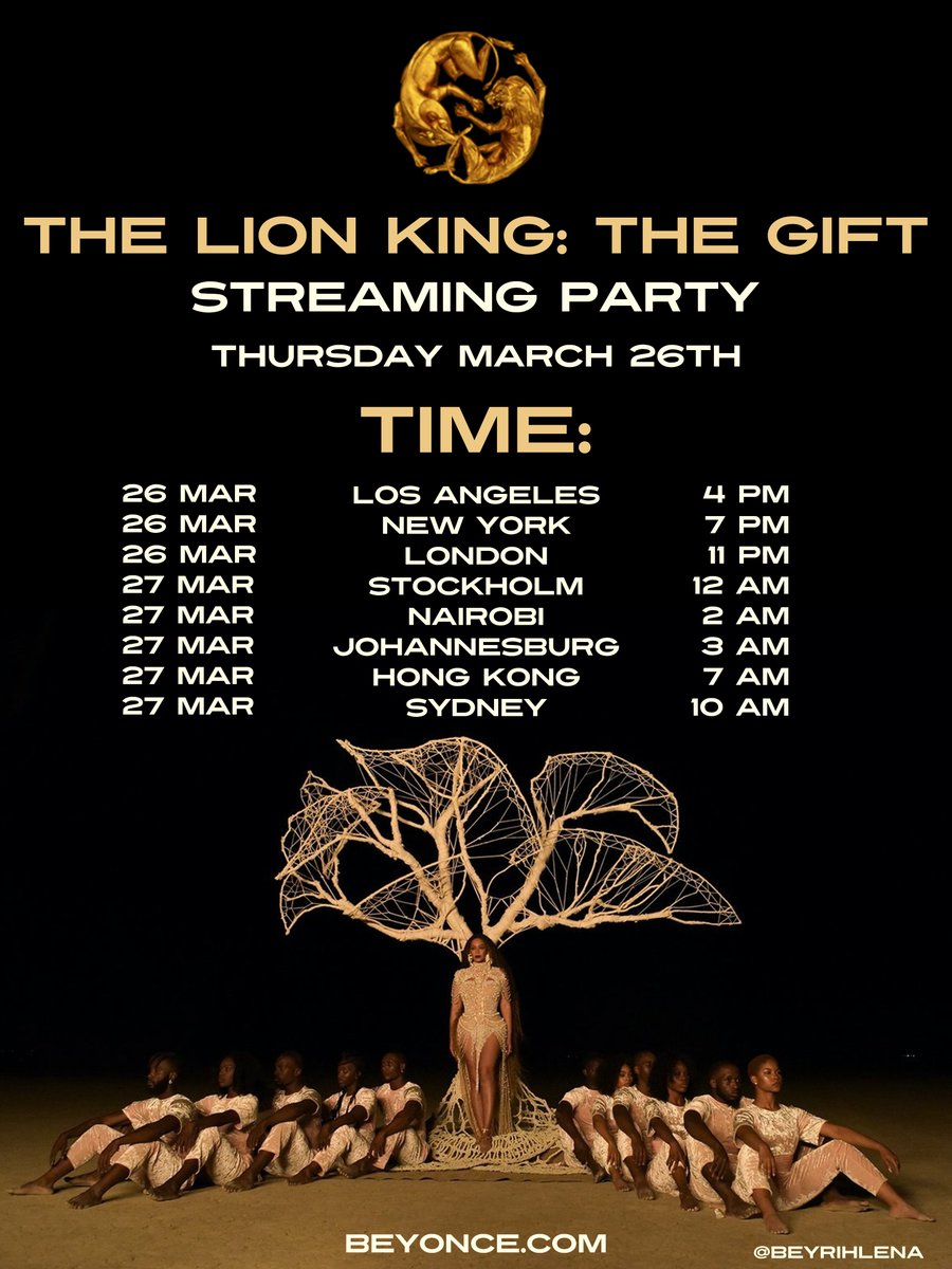 beyrihlena's tweet photo. NOBODY IS DOING IT LIKE THE BEYHIVE, PERIODT.
• Thursday, March 26 - The Gift Album Streaming Party #TheGift 🦁
• Friday, March 27th - The Lemonade Film Streaming Party #Lemonade 🍋
#TheGiftStreamingParty #LemonadeStreamingParty https://t.co/d5S1nbUXwh