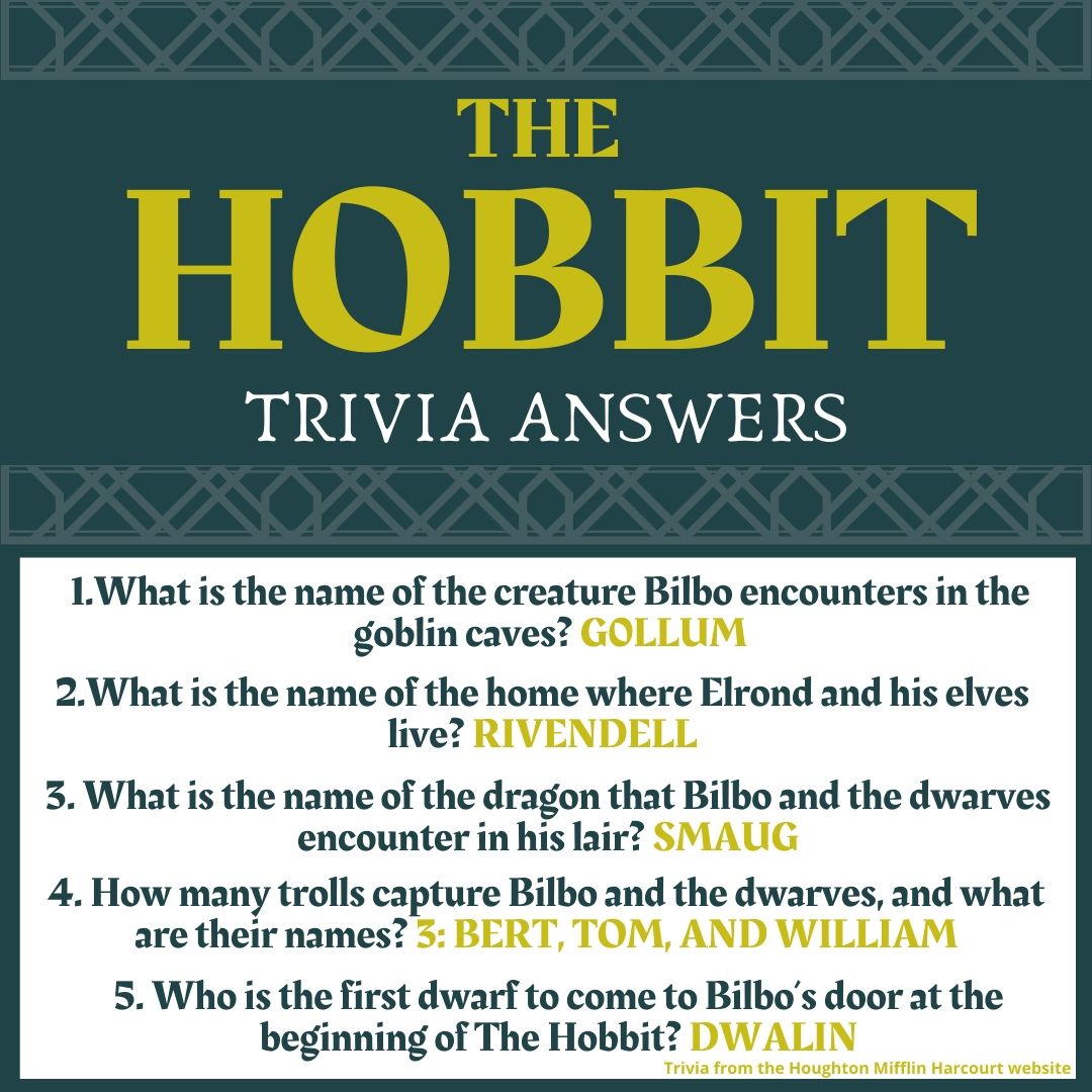 Wood Dale Library on Twitter "Here are the answers to the Hobbit