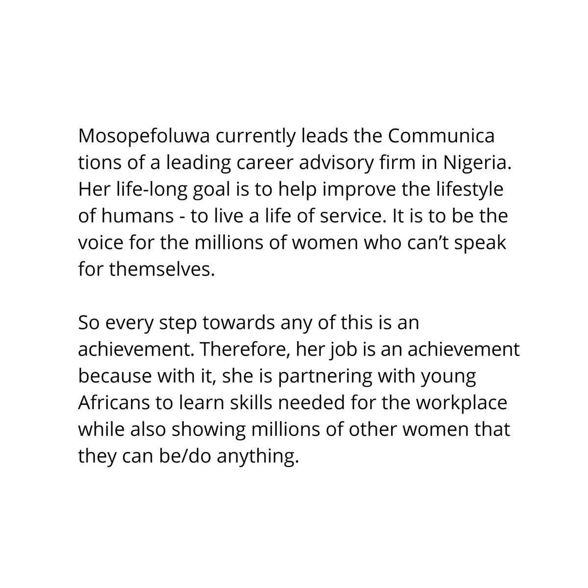 Who is Mosopefoluwa? Read some her achievements here  #UnbowedVoices