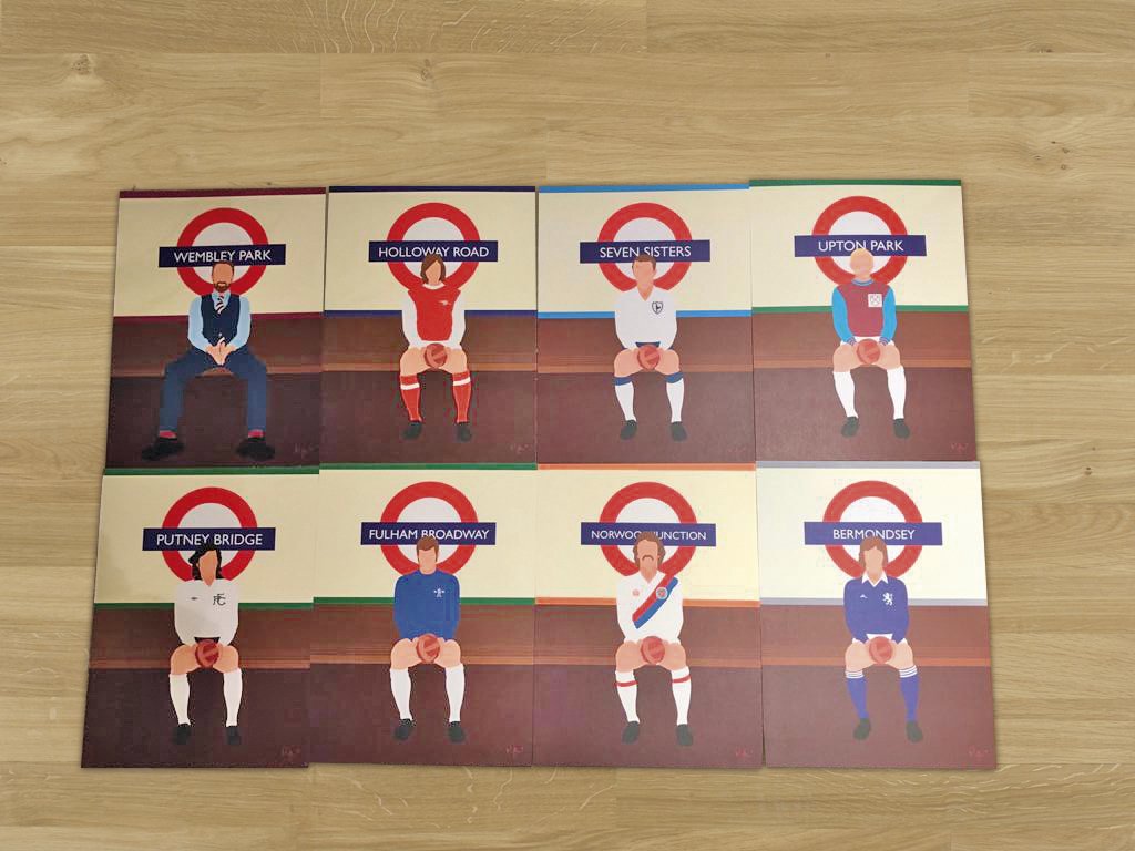 PrintsbyPablo's tweet photo. LONDON CALLING (40cm x 30cm) #Football #Art #Prints #AFC #CFC #CPFC #FFC #THFC #WHUFC #COYG #COYS #COYI #ThreeLions #England #Millwall #GeorgeBest #CharlieGeorge #JimmyGreaves #BarryKitchener #JimCannon #GarethSouthgate #PeterOsgood #London #Wembley #WembleyPark https://t.co/kZEMdVNGQM