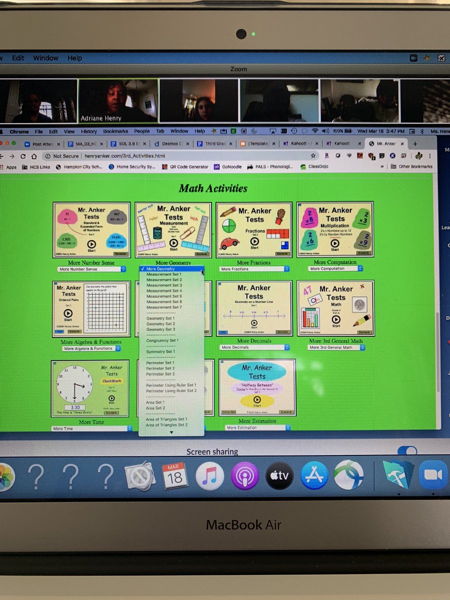 JMartinHCS's tweet photo. Topcat Virtual Scholars! Ms. Henry teaching her kids about perimeter and area through Zoom using videos, flip grid, and everything else in between! @tuckercapps113 @kecedo @HamptonCSchools @crystal_midlik https://t.co/O7m3ivpvJN