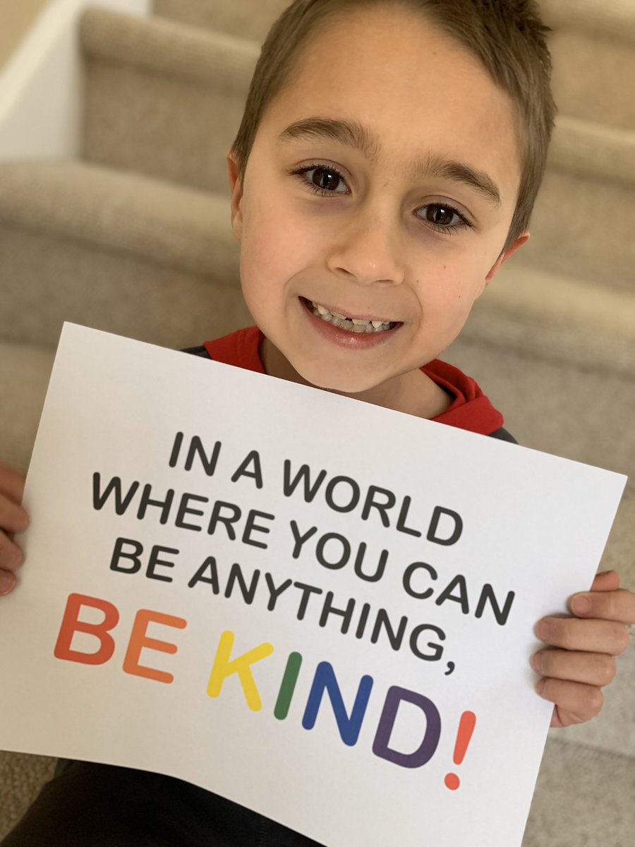 Fun day reading “dinosaur fossils” and then digging up a fossil of his own! Ended the day by spreading a little kindness 🌈💚 Matthew decided to hang his sign on the front door for all to see! #bekind <a href="/AnnScotland2/">Ann Scotland</a> <a href="/dwalsh682/">Dawn Walsh</a>