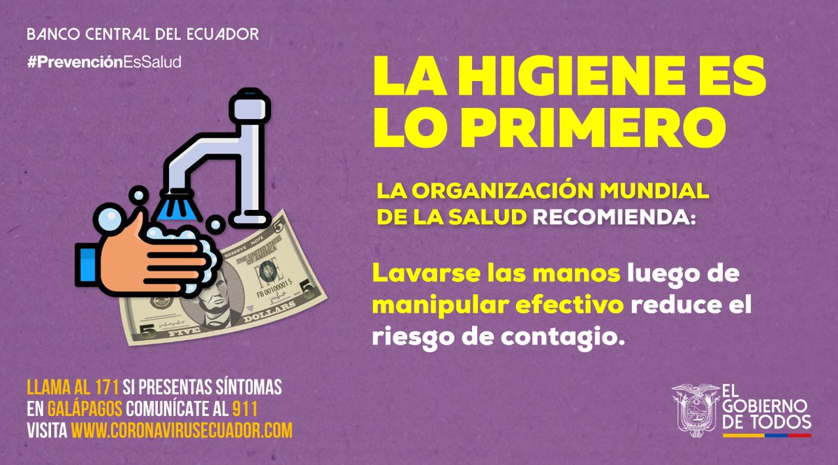 VeronicaArtolaJ's tweet photo. Lavarse las manos luego de manipular dinero es una medida efectiva para reducir el contagio.

#PrevenciónEsSalud https://t.co/KXqKcgY7rv