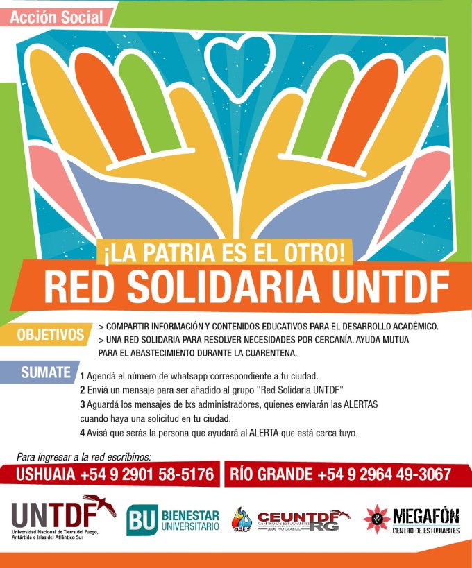 CastelucciJuan's tweet photo. Sumate, ¡La Patria es el Otro!
#RedSolidariaUNTDF https://t.co/IKVcfxjXZ1