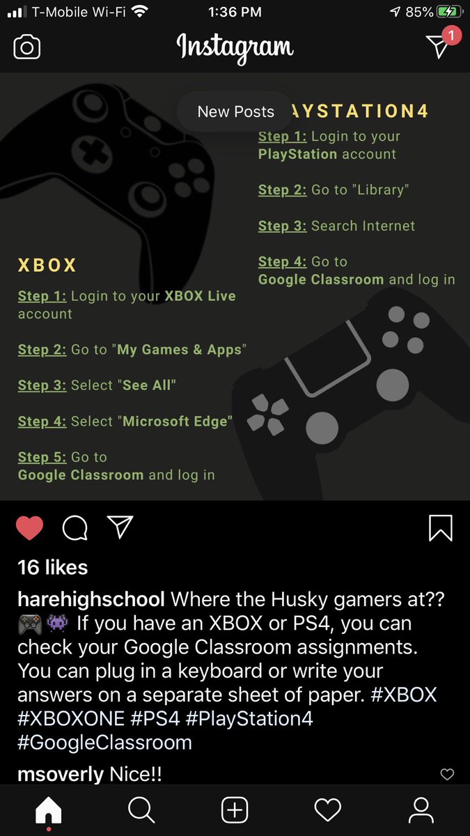 SandyOverly's tweet image. Former grad took a suggestion and made it happen. Gamers, u asked and we provided #remotelearning #googleclass #xbox #ps4 #playstation