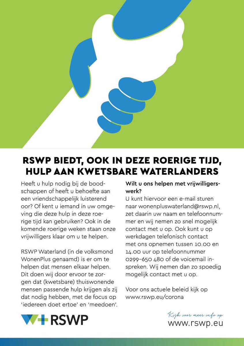 Voor wie volgers in en om Waterland heeft - en wie heeft die niet?😊

WonenPlus Waterland @RSWPnhm maakte vandaag deze flyer, lees hem en stuur hem door😀

<a href="/gem_waterland/">Gemeente Waterland</a> <a href="/groot_waterland/">Groot-Waterland</a> 
@onswaterland 
<a href="/Monnickendam/">Monnickendam</a> 
<a href="/VVMonnickendam/">VVMonnickendam</a>