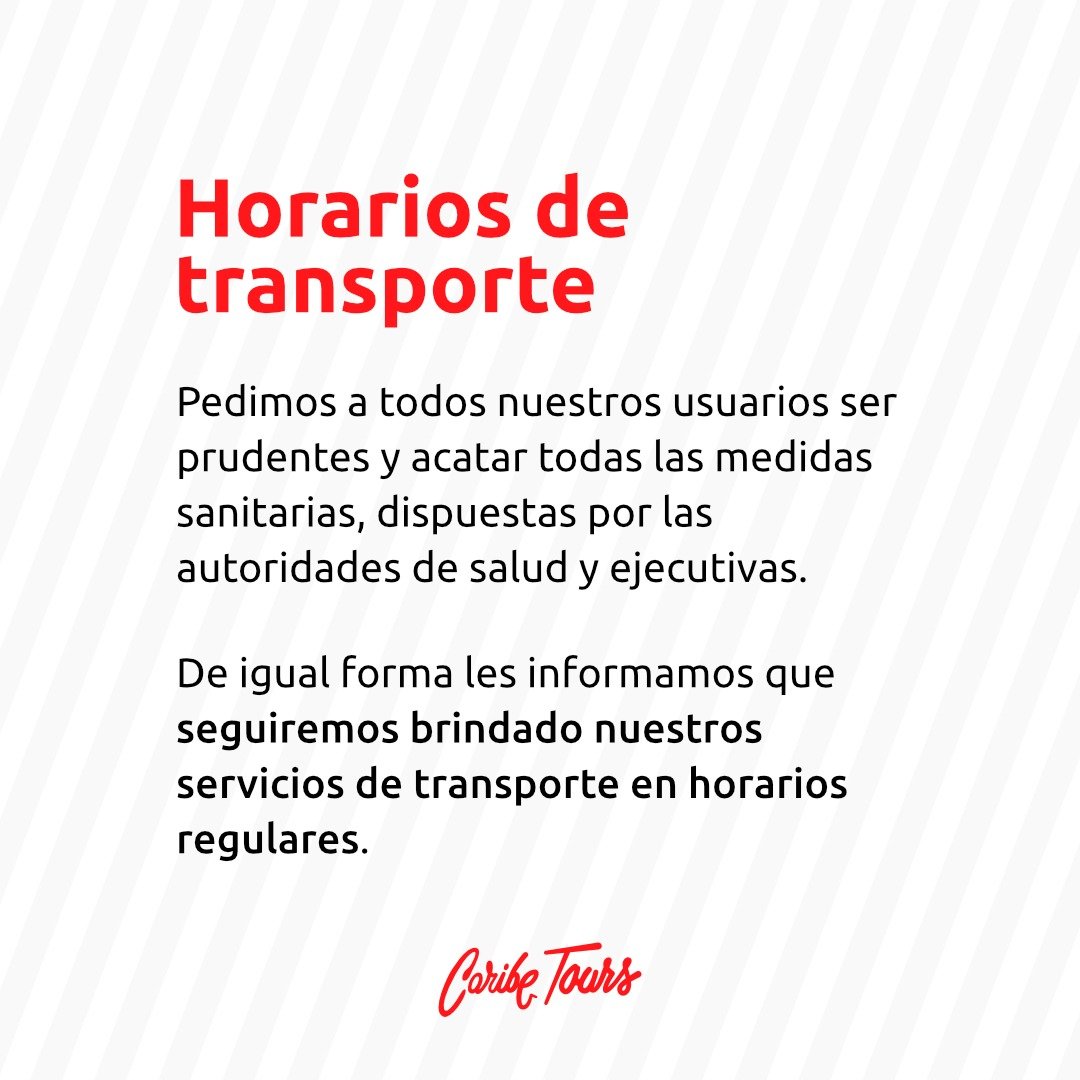 Horarios de transporte  ⏰🚌
.
.
.
.
#caribetours
#autobuses
#transporte
#caribetoursdr
#republicadominicana
#itinerario
#turismo
#covid19
#coronavirusrd
#oms
#saludpublica
#virus
