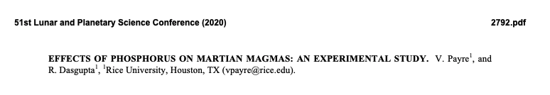 ValeriePayre's tweet photo. #LPSC2020: Today, I would be discussing the effects of phosphorus on martian magmas. Experiments show significant effects on liquid composition and residual mineral assemblages: TAKE A LOOK, and ASK ME QUESTIONS 🟠🤩 #VirtualLPSC #Mars
https://t.co/c1FEWJ2K5F https://t.co/0VqWhPV7MS