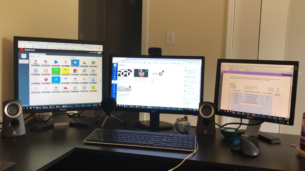 greymangum's tweet photo. Ready to teach from home. We are going to make it work. Thanks @WCPSS for being so flexible. Thanks to the leadership for working tirelessly to make big decisions. Hey @wcpsstech @wcpssdll I’m working hard to use every tech resource I can. @SpartanTweets https://t.co/hBatcfY1YL