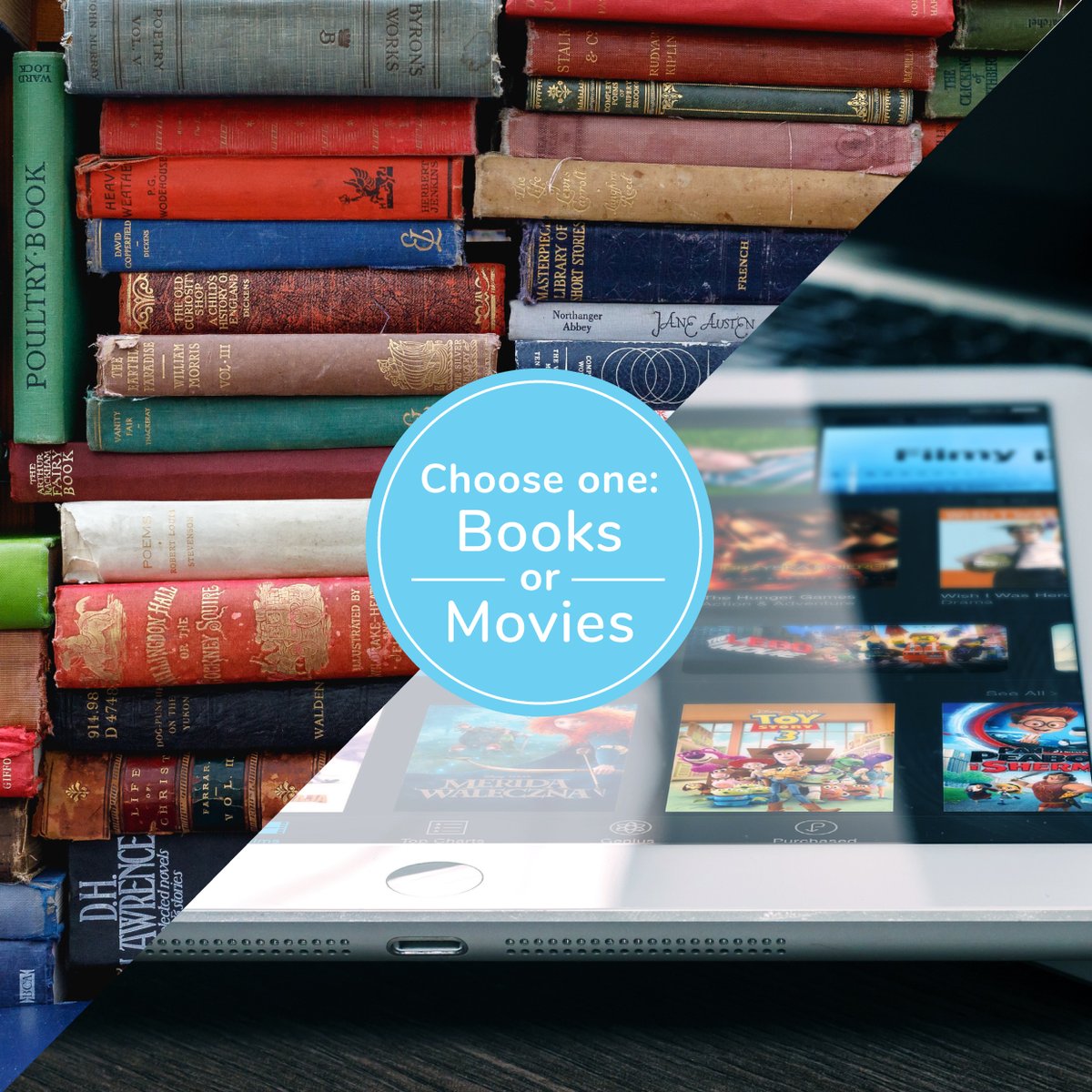 PerkinsDentalMS's tweet photo. WHICH ONE are you choosing as your social distancing entertainment: books or movies? Comment below with your pick! https://t.co/hRxJHpIPOy