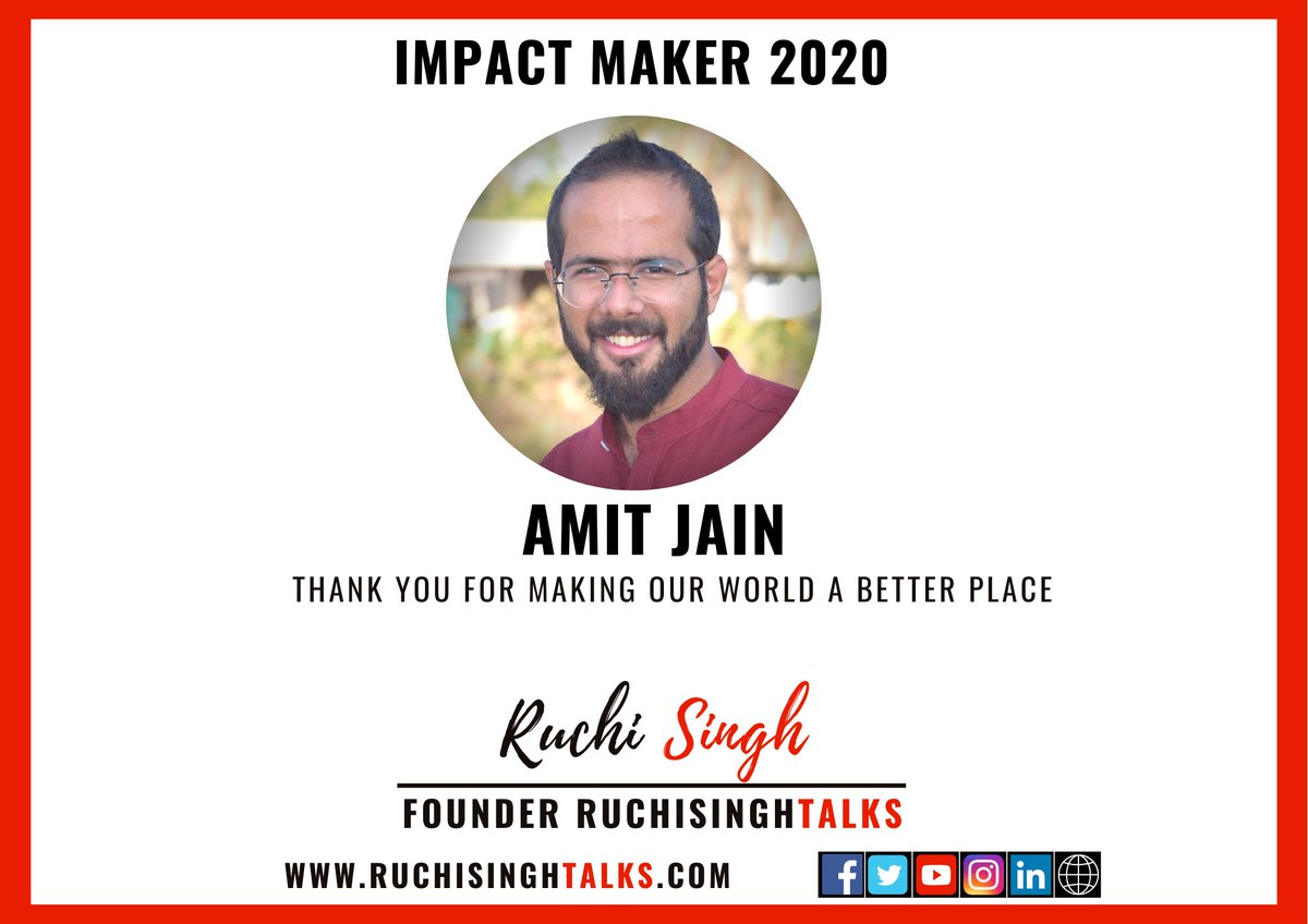 🛑 #IMPACTMAKER Amit Jain: Empowering the lives of widows across the world. Amit gave up his dream of studying engineering and started his organisation Mitti Ke Rang. Read his story facebook.com/Ruchisinghtalk…

#HeForShe #widow #inspirational #STORY #CSR #socialcause #equalforequal