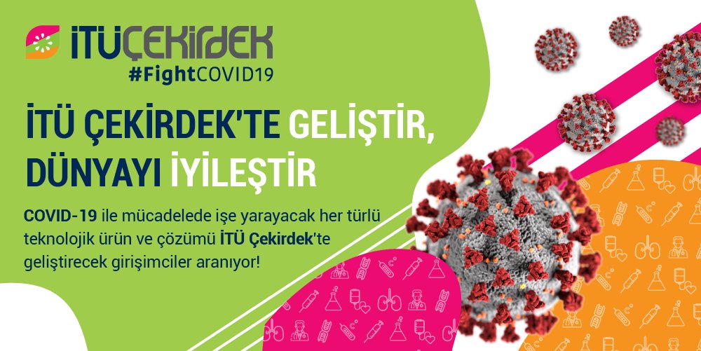 Küresel salgına neden olan koronavirüs ile mücadeleye destek verecek ürününü İTÜ Çekirdek'te geliştirmeye hazır mısın? Hemen başvur 💉 itucekirdek.com/basvuru?utm_so…
 #FightCOVID19