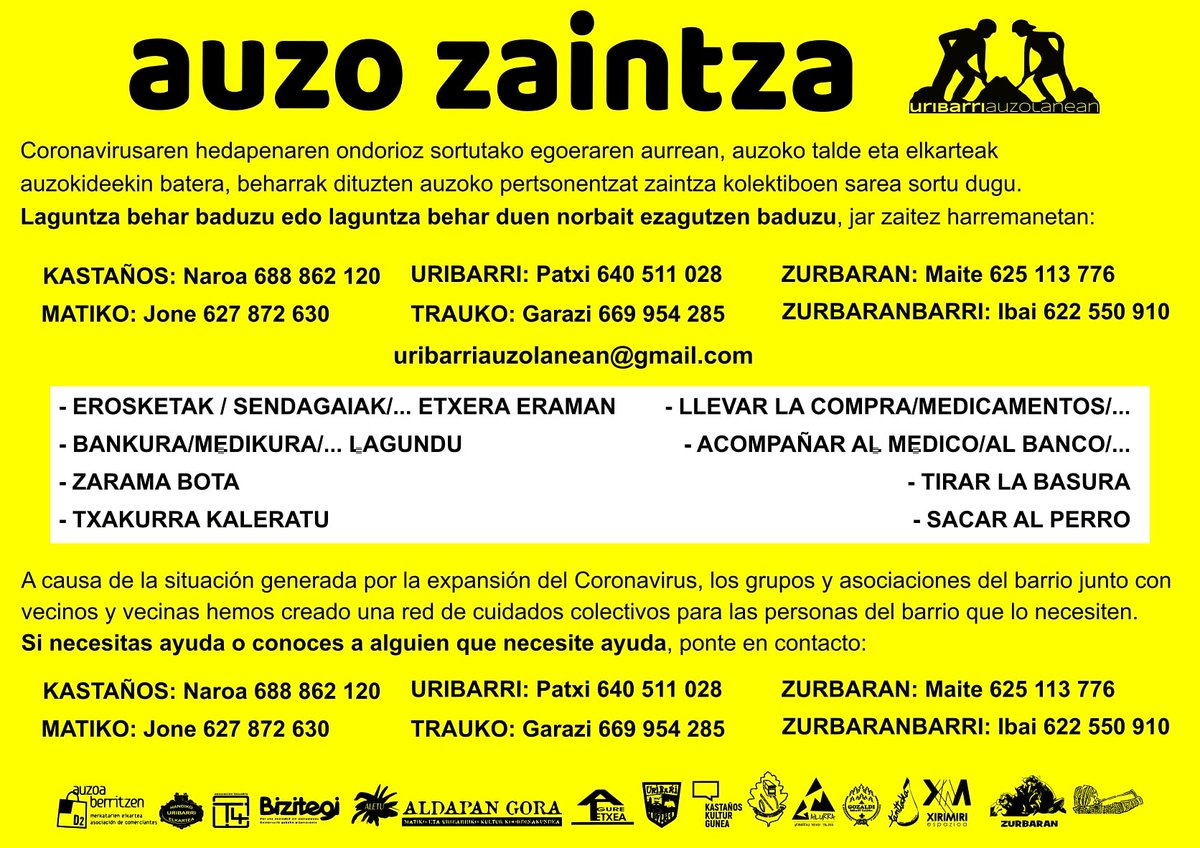 uribarriauzolan's tweet photo. Auzo Zaintza #kastaños #matiko #uribarri #trauko #zurbaran #zurbaranbarri https://t.co/BMruEUxrvc