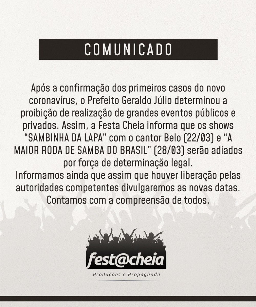 _festacheia's tweet photo. Comunicado! https://t.co/MIJXDNpCai