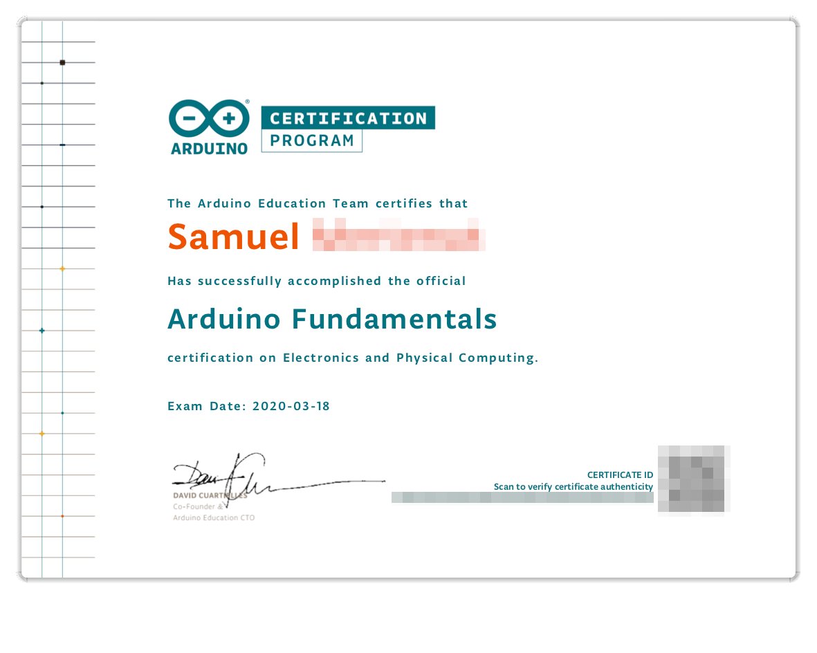 I've passed mine today! Thanks for the great community! #ArduinoCertified #Arduino