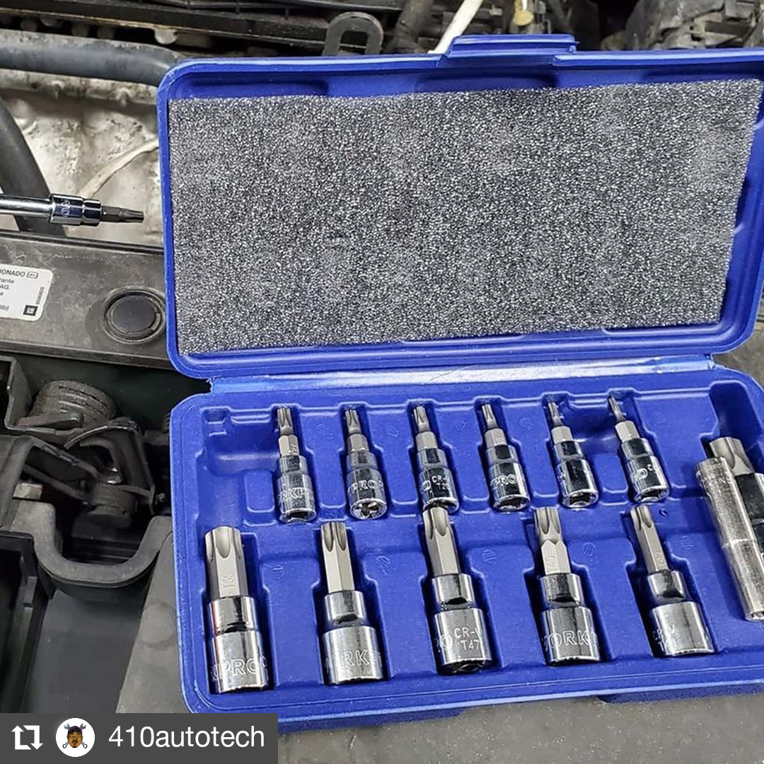 workpro_tools's tweet photo. Thanks to @410autotech for giving our 13PC Torx Bit Socket set a shot! Happy #WORKPROwednesday!

 📷#manythanks 

#workprotools #greatstartools #buildabetterproject #autotech #torx #torxbits #socketset #mechaniclife #autotools #wrenching #autorepair #toolsofthetrade #garagegoals https://t.co/NfRW1G6Hvs