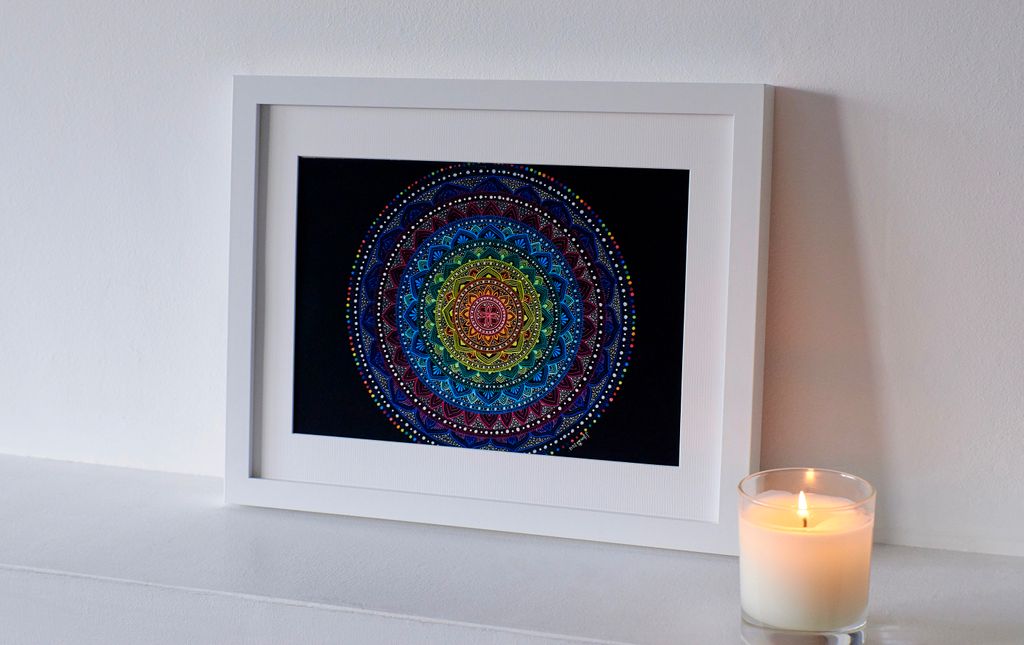 Still so in love with this neon mandala - all completely hand-drawn on A2 black card. An actual labour of love!💛

The original is available to purchase for £200. Please DM or email.
High-quality fine #artprints also available, here: buff.ly/2TTIy3h #art #artist #mandala