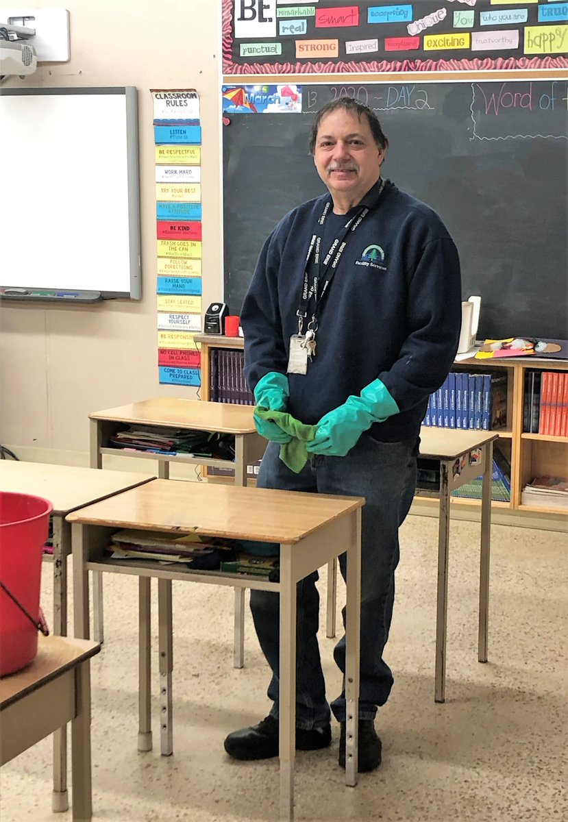 GEDSB's tweet photo. A BIG THANKS to our amazing Custodians, Caretakers and entire Facility Services team who are hard at work this week, disinfecting all our schools! These efforts will go a long way in keeping our Grand Erie students and staff safe when they return. #grateful https://t.co/NWyKEUtq1J