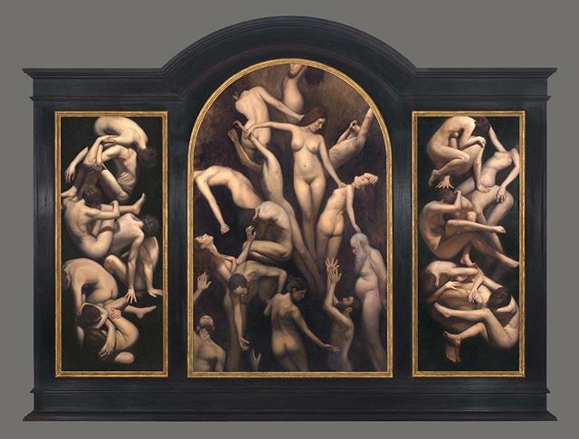 PaintingLives's tweet photo. This painting is called, "Know Not Thy Pending Fate." It's eerie to me now. On the sides of the painting, people are contorted, afraid, stuck. In the middle, people are helping one another to find their way out of the darkness. 
Maybe we are here now. 
T… https://t.co/rWRBdqvs1e https://t.co/59tYw3EAkU
