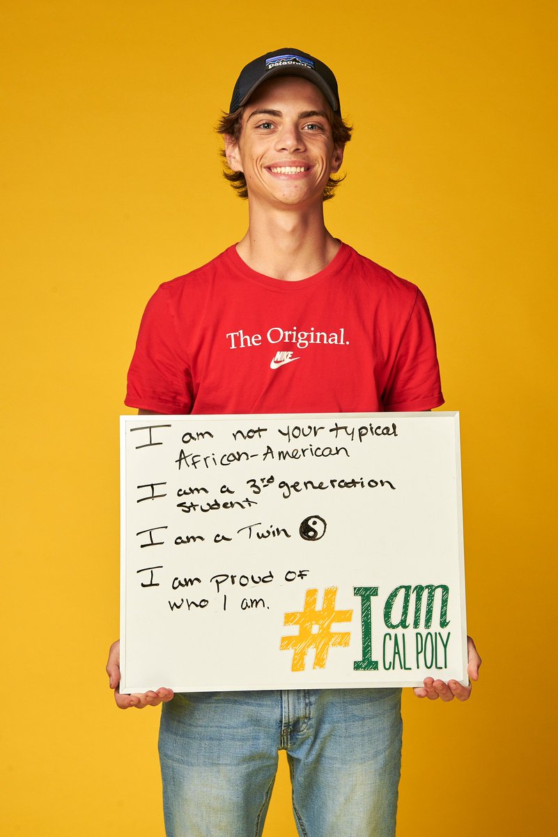 I am not your typical African-American
I am a 3rd generation student
I am a Twin ☯️
I am proud of who I am. 
#IamCalPoly #CalPolyProud