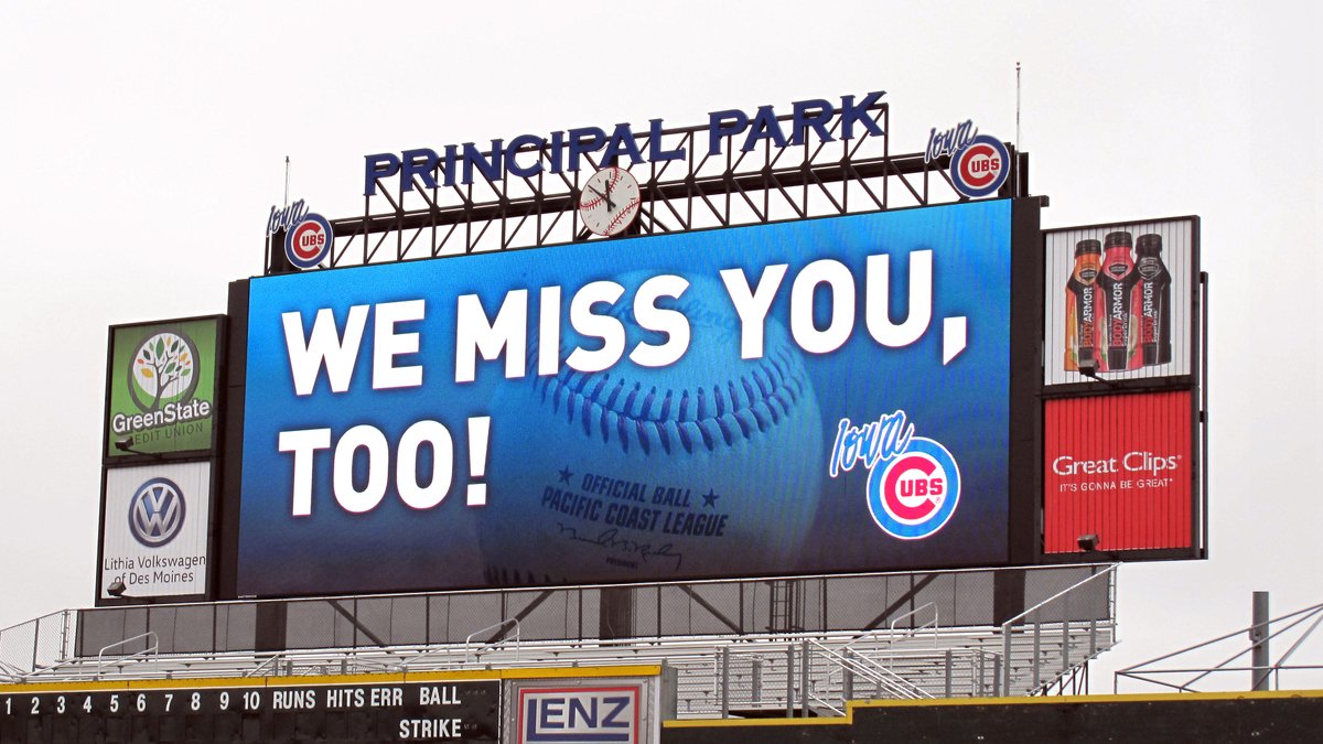 iahsbb's tweet photo. Sign of the times: Today at Principal Park. https://t.co/WKhGdCldhl