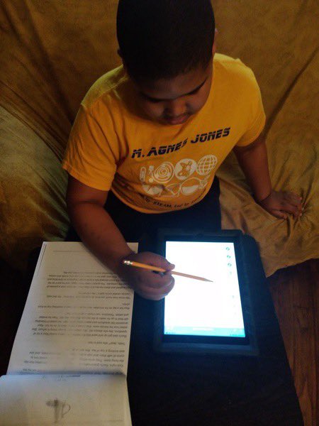 APSMAJ_Elem's tweet photo. No days off!!! Jurel getting his distant learning on💻📚! #MAJSTRONG https://t.co/nLJ5mbkPBV