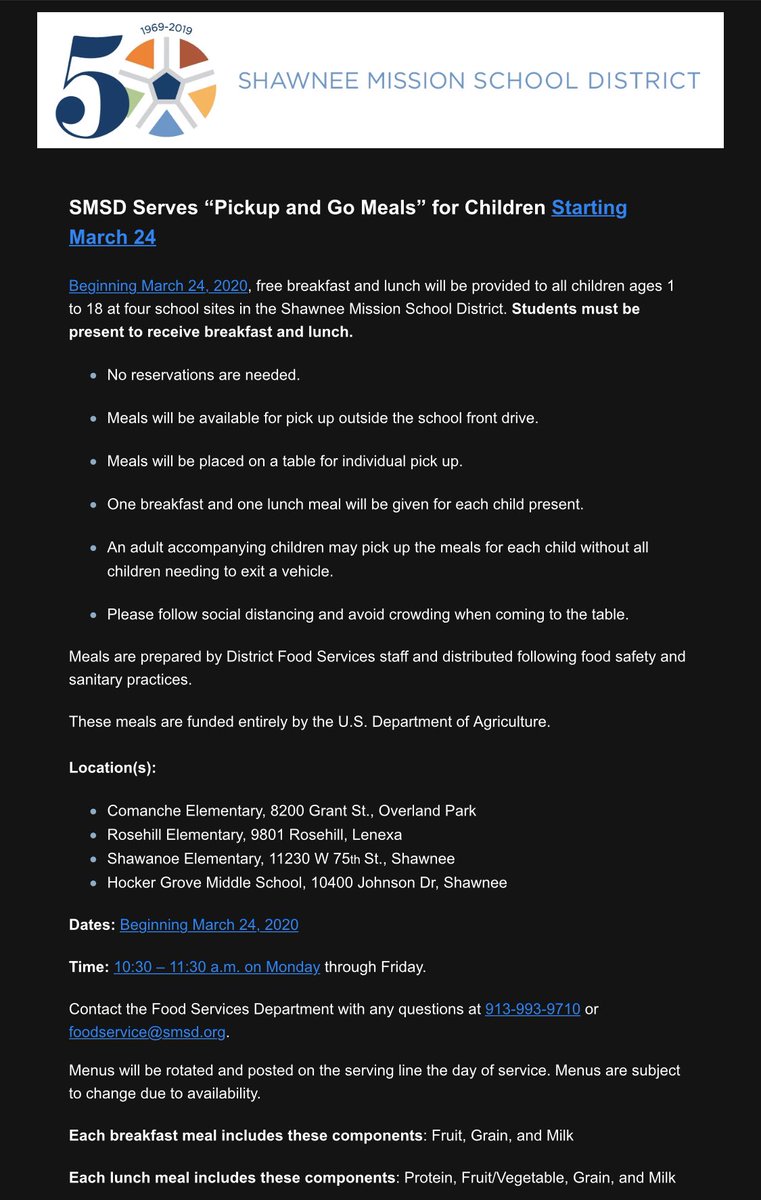 WRidgeMS's tweet photo. Westridge Families.....Grab-n-Go meals are available starting March 24....check below for a site closest to you! https://t.co/BNs9np0uCH