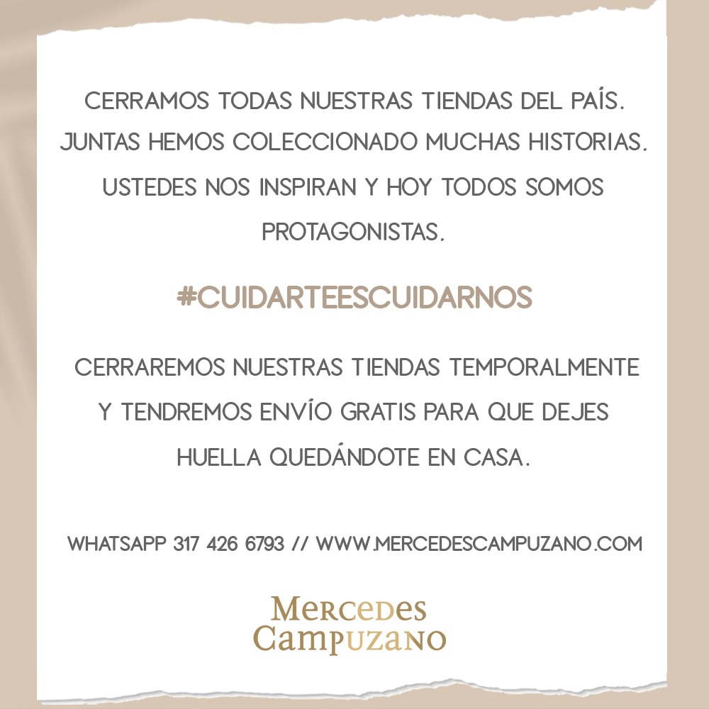MERCECAMPUZANO's tweet photo. Cerramos nuestras tiendas temporalmente para cuidarte y cuidarnos 💜 https://t.co/wTp9J9cAKy