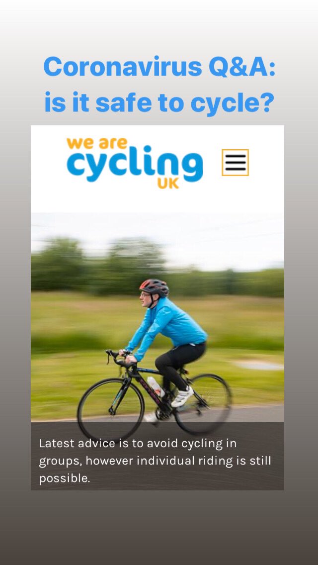 Is it safe to cycle.....? 🚲💨

cyclinguk.org/article/corona…

#onlinebikescom #onlinebikeshop #onlinebikes #freedelivery #COVID2019 #coronavirusuk #keepfitandhealthy #freshair #roadbikes #mountainbikes #mtb #emtb #ebikes #kidsbikes #meridabikes #lapierrebikes #raleighbikes #frogbikes