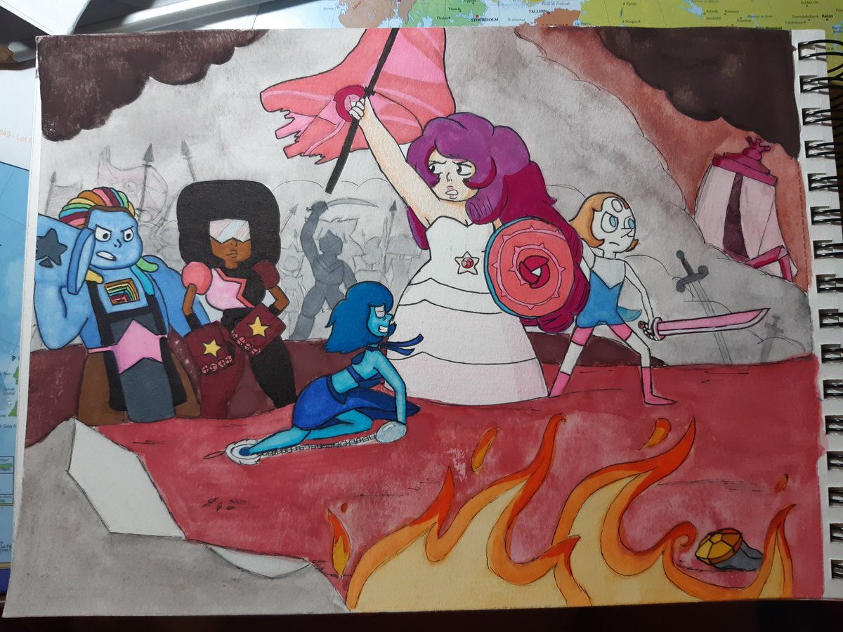 Maev_art's tweet photo. Here it is ! My #StevenUniverse parody of "Liberty Leading the People"
Sure, it's not perfect, but I'm satisfied with it ^^
#drawing #GemWar #parody @DeedeeMagnoHall @cartoonnetwork https://t.co/8Y9esfTaLt