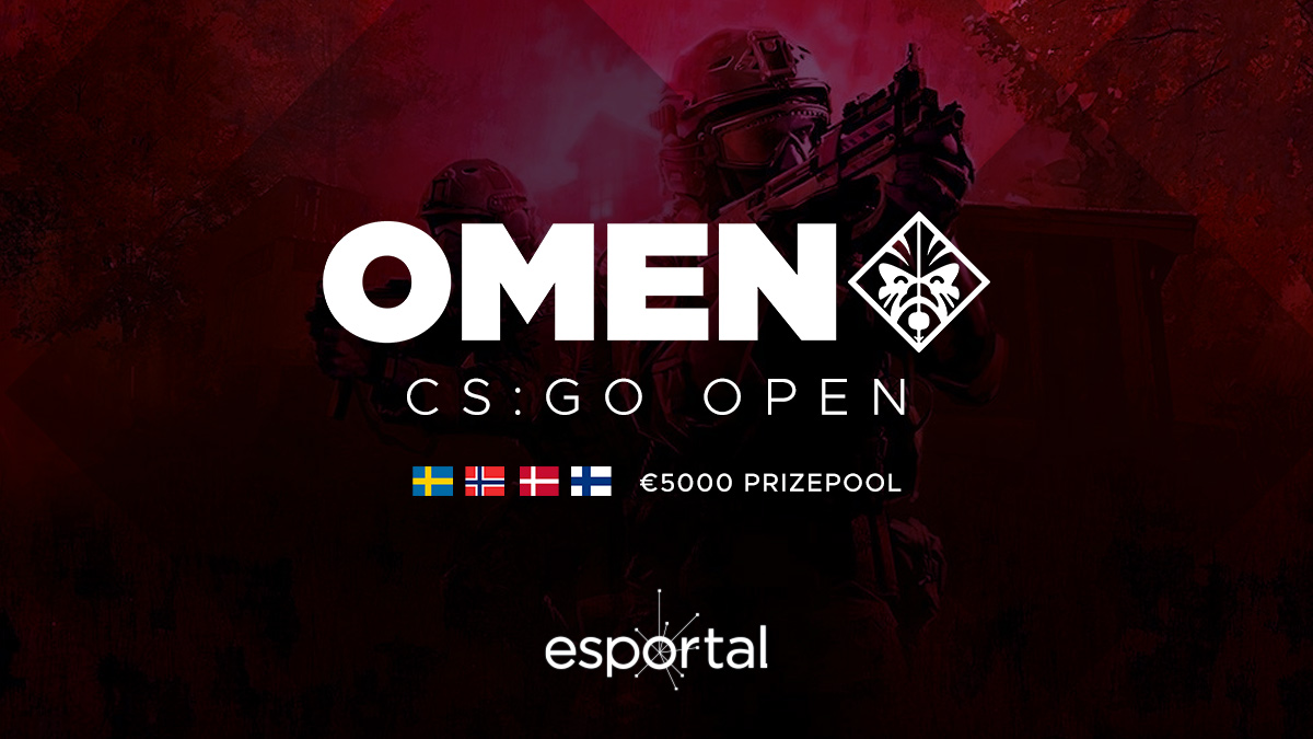 OMEN by HP CS:GO Open @ Esportal! 

- 5000€ prize pool 🏆
- Åben for alle i Norden! 🇫🇮 🇸🇪 🇳🇴🇩🇰

esportal.com/news/520

<a href="/OMENbyHP/">OMEN</a>
#Esportal #CSGO