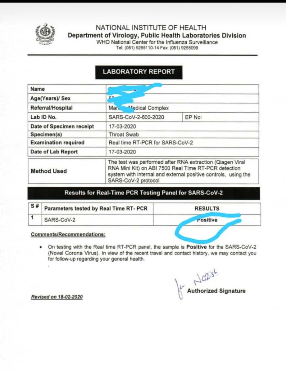 Omar R Quraishi On Twitter The Positive Coronavirus Test Of